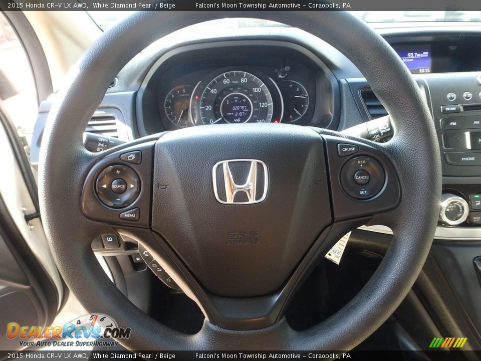 2015 Honda CR-V LX AWD White Diamond Pearl / Beige Photo #21