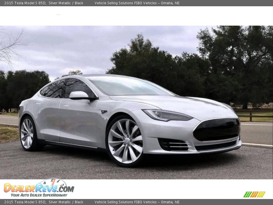 2015 Tesla Model S 85D Silver Metallic / Black Photo #1