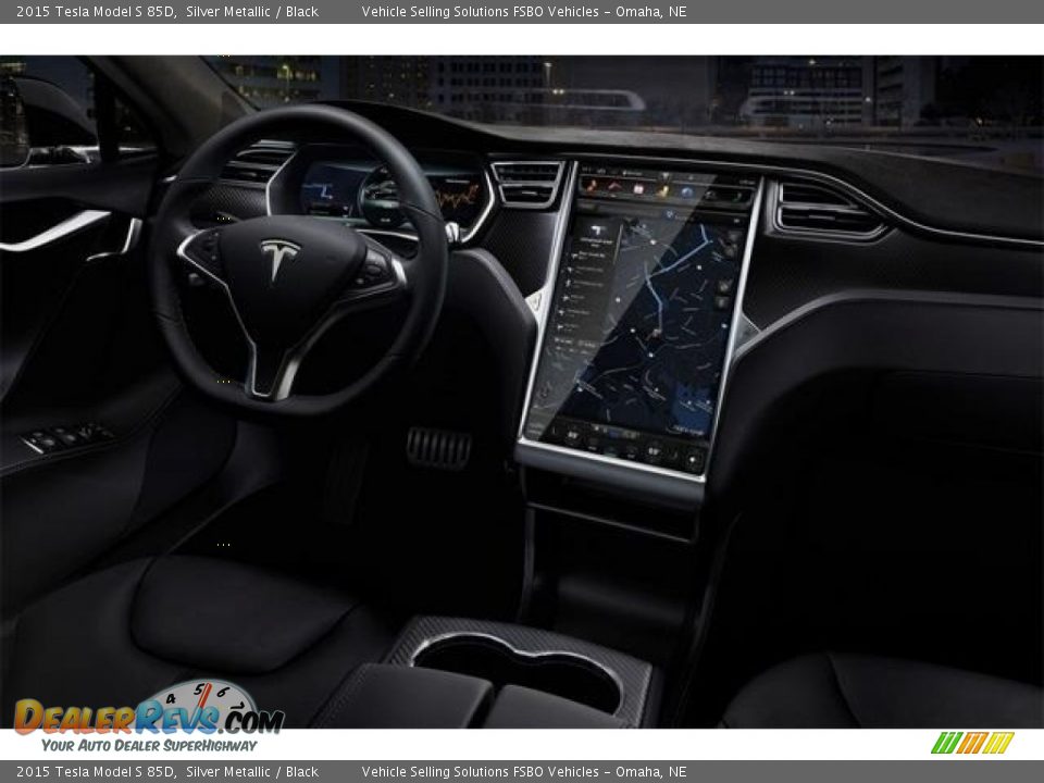 2015 Tesla Model S 85D Silver Metallic / Black Photo #4