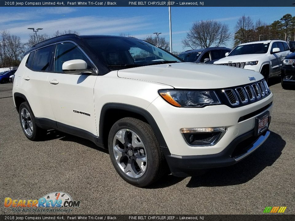 2018 Jeep Compass Limited 4x4 Pearl White Tri–Coat / Black Photo #1