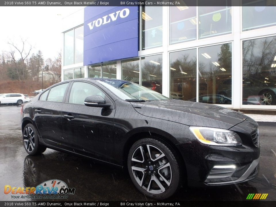 2018 Volvo S60 T5 AWD Dynamic Onyx Black Metallic / Beige Photo #1