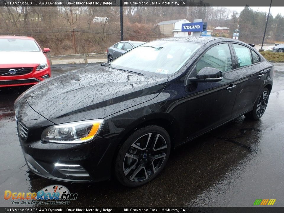 2018 Volvo S60 T5 AWD Dynamic Onyx Black Metallic / Beige Photo #7