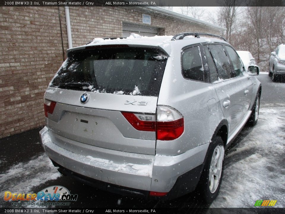 2008 BMW X3 3.0si Titanium Silver Metallic / Grey Photo #3