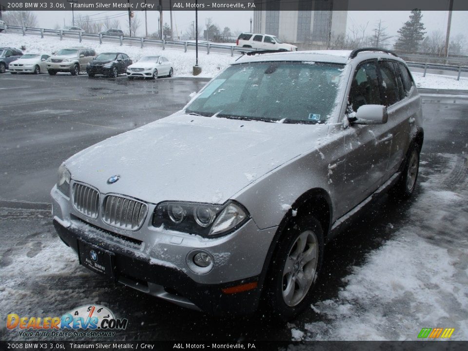 2008 BMW X3 3.0si Titanium Silver Metallic / Grey Photo #6