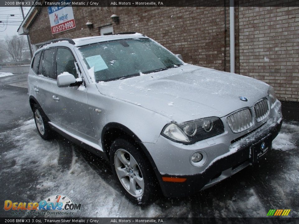 2008 BMW X3 3.0si Titanium Silver Metallic / Grey Photo #8