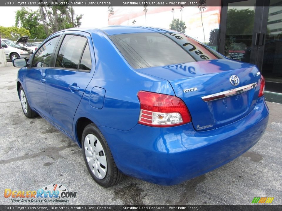 2010 Toyota Yaris Sedan Blue Streak Metallic / Dark Charcoal Photo #6