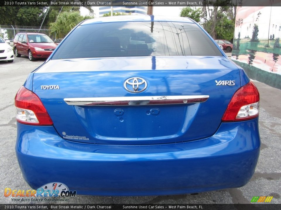 2010 Toyota Yaris Sedan Blue Streak Metallic / Dark Charcoal Photo #7