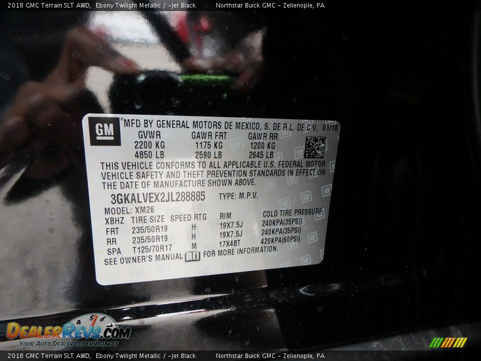 2018 GMC Terrain SLT AWD Ebony Twilight Metallic / ­Jet Black Photo #14