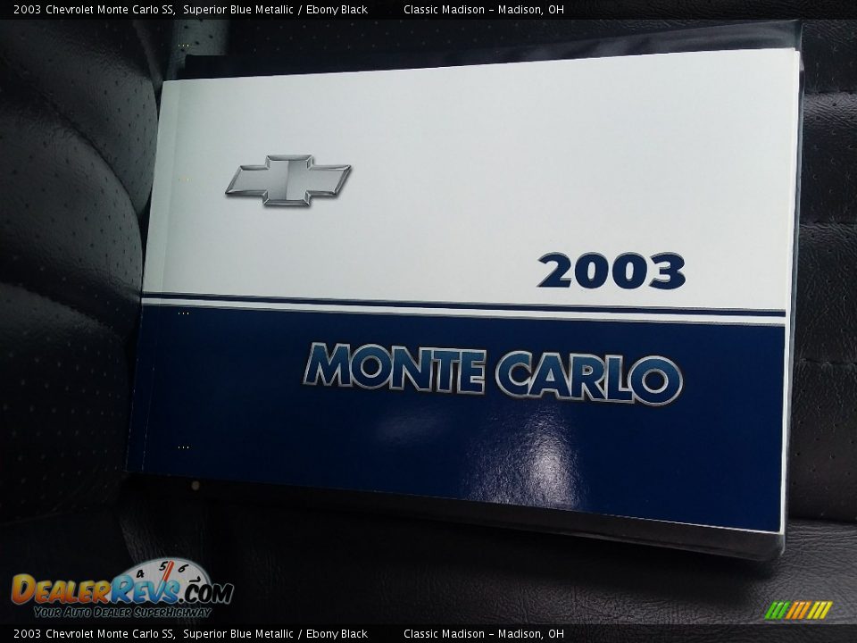 2003 Chevrolet Monte Carlo SS Superior Blue Metallic / Ebony Black Photo #20