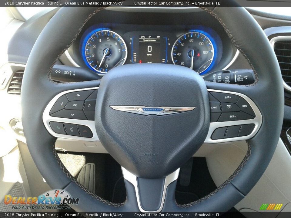 2018 Chrysler Pacifica Touring L Ocean Blue Metallic / Black/Alloy Photo #14