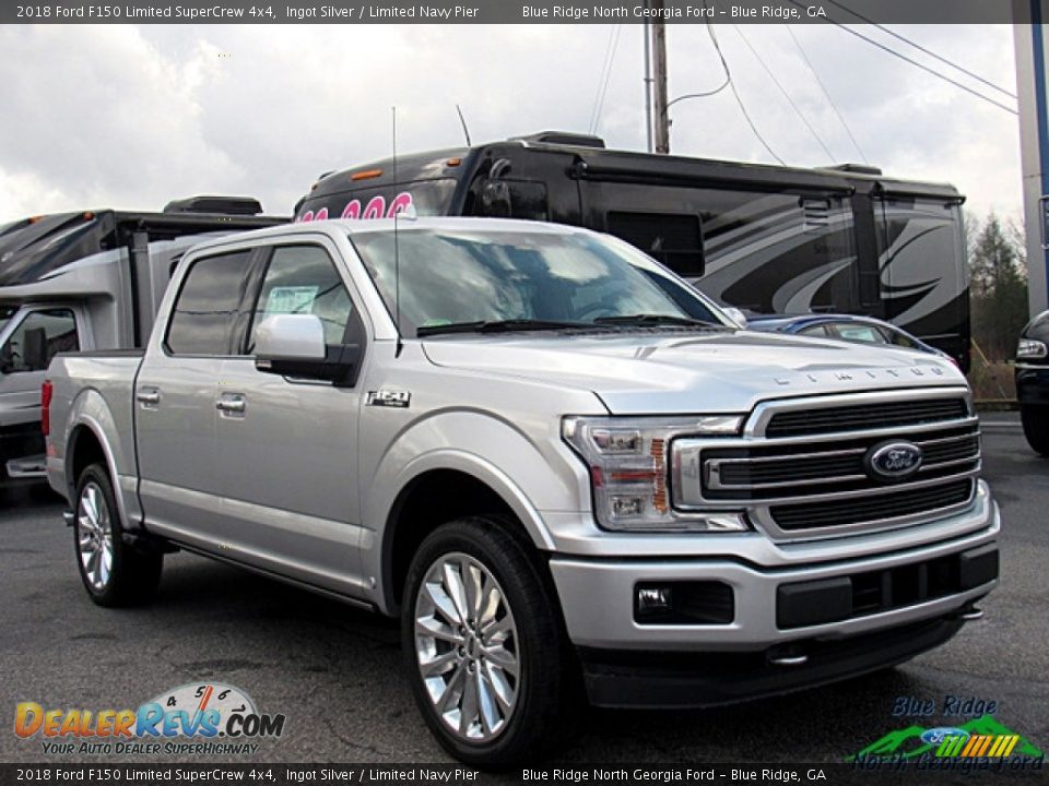 2018 Ford F150 Limited SuperCrew 4x4 Ingot Silver / Limited Navy Pier Photo #7