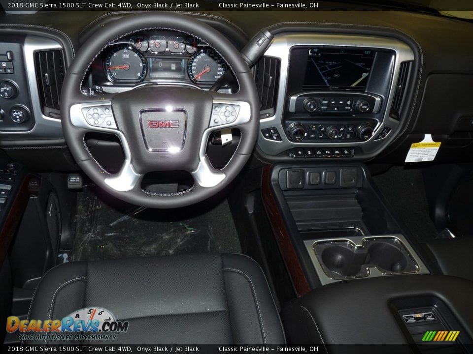 2018 GMC Sierra 1500 SLT Crew Cab 4WD Onyx Black / Jet Black Photo #8