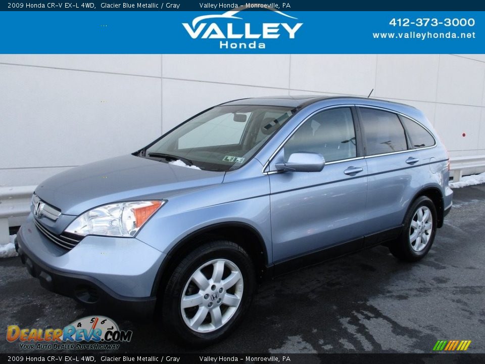2009 Honda CR-V EX-L 4WD Glacier Blue Metallic / Gray Photo #1