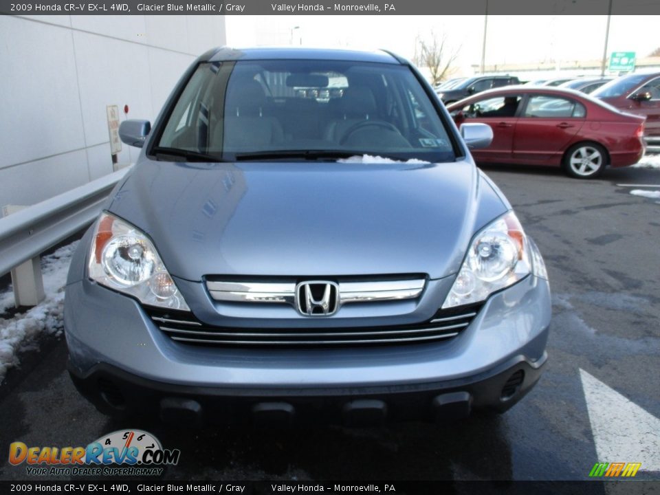 2009 Honda CR-V EX-L 4WD Glacier Blue Metallic / Gray Photo #8
