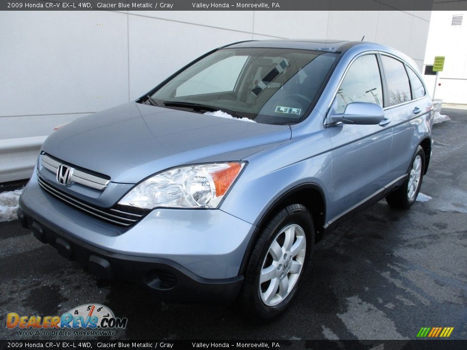 2009 Honda CR-V EX-L 4WD Glacier Blue Metallic / Gray Photo #9