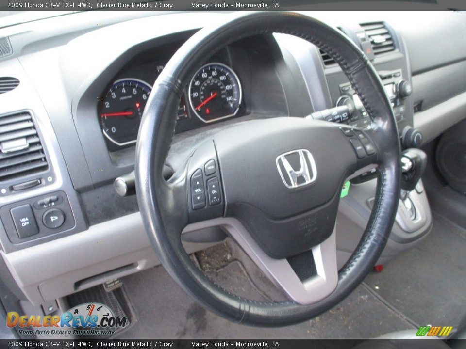 2009 Honda CR-V EX-L 4WD Glacier Blue Metallic / Gray Photo #14