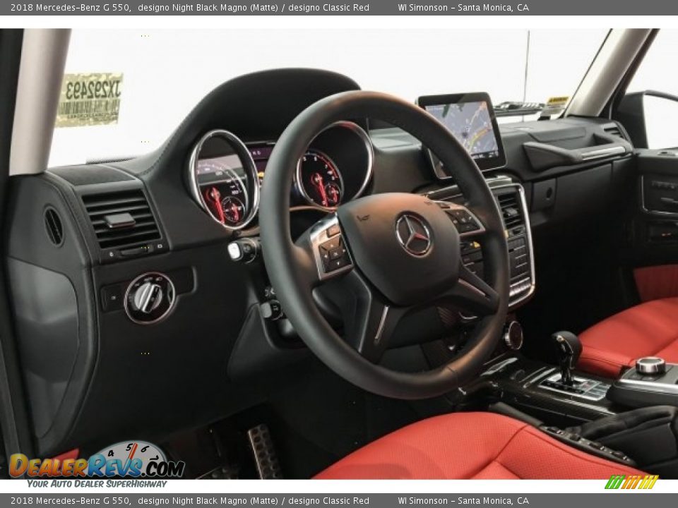 2018 Mercedes-Benz G 550 designo Night Black Magno (Matte) / designo Classic Red Photo #5