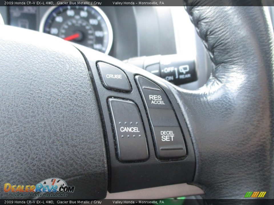 2009 Honda CR-V EX-L 4WD Glacier Blue Metallic / Gray Photo #17