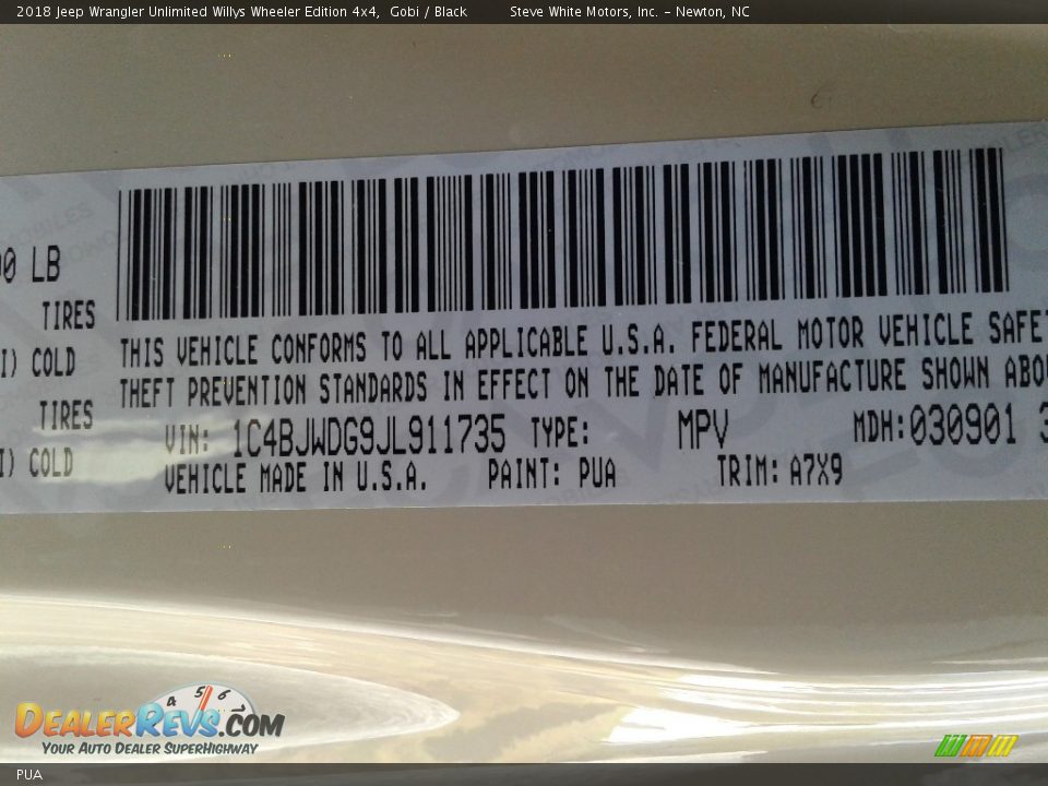 Jeep Color Code PUA Gobi