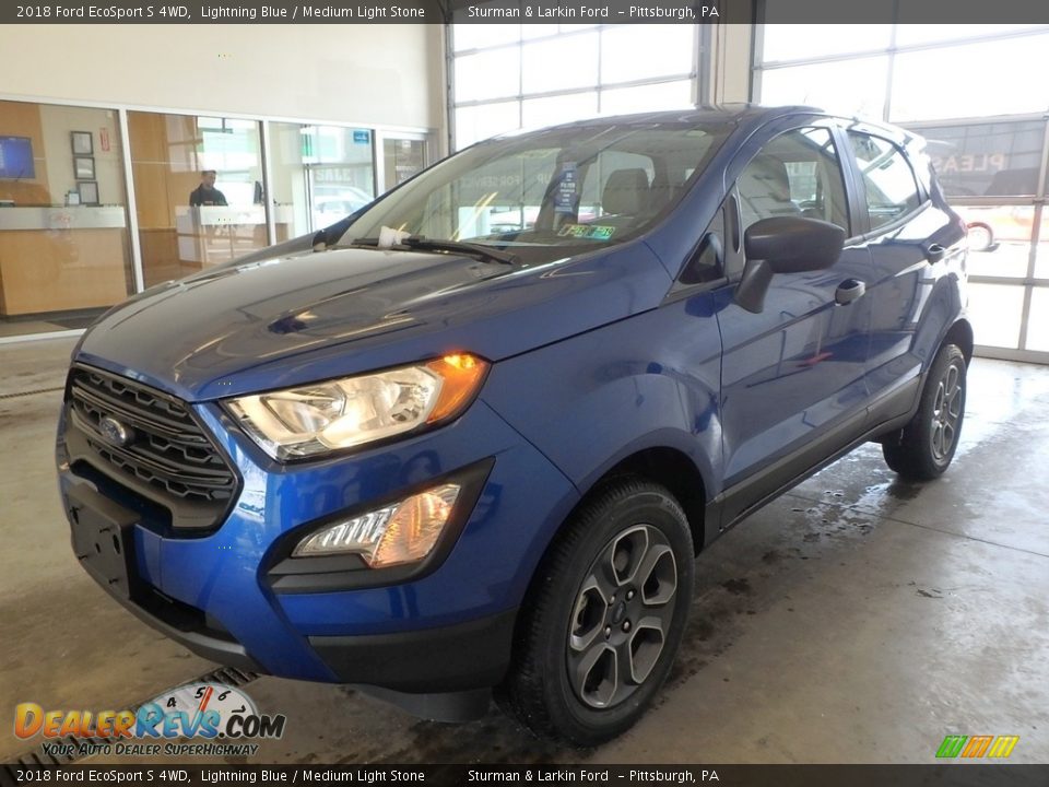 2018 Ford EcoSport S 4WD Lightning Blue / Medium Light Stone Photo #4