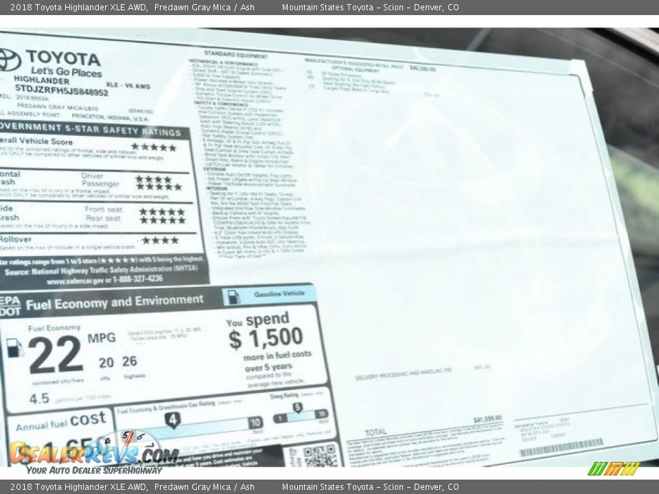 2018 Toyota Highlander XLE AWD Predawn Gray Mica / Ash Photo #11