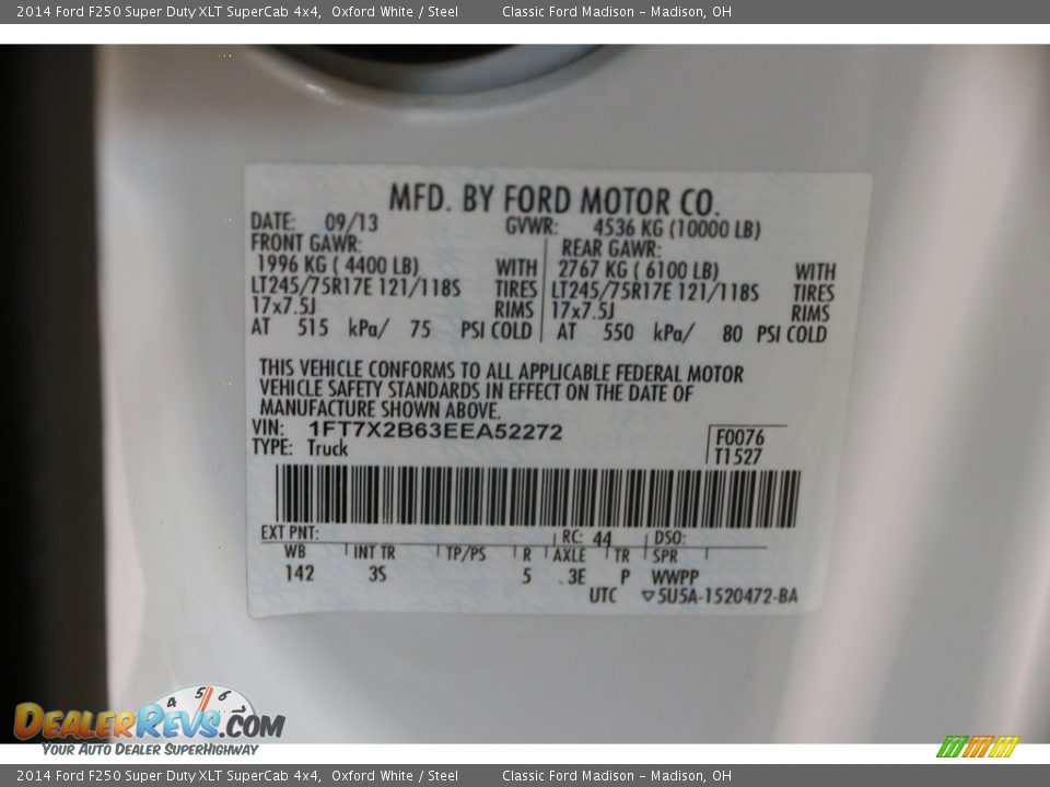 2014 Ford F250 Super Duty XLT SuperCab 4x4 Oxford White / Steel Photo #16