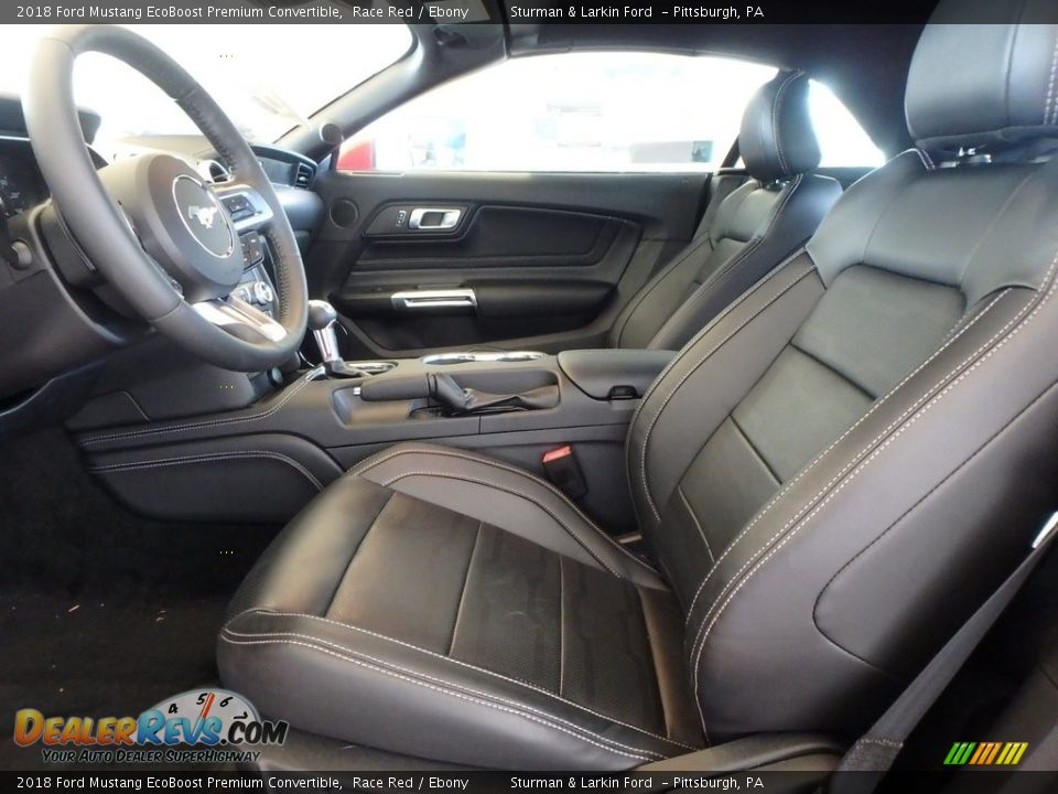 Ebony Interior - 2018 Ford Mustang EcoBoost Premium Convertible Photo #6