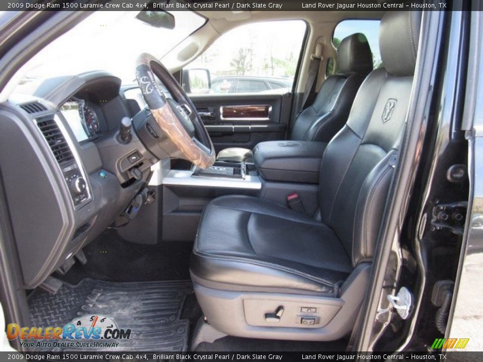 2009 Dodge Ram 1500 Laramie Crew Cab 4x4 Brilliant Black Crystal Pearl / Dark Slate Gray Photo #3
