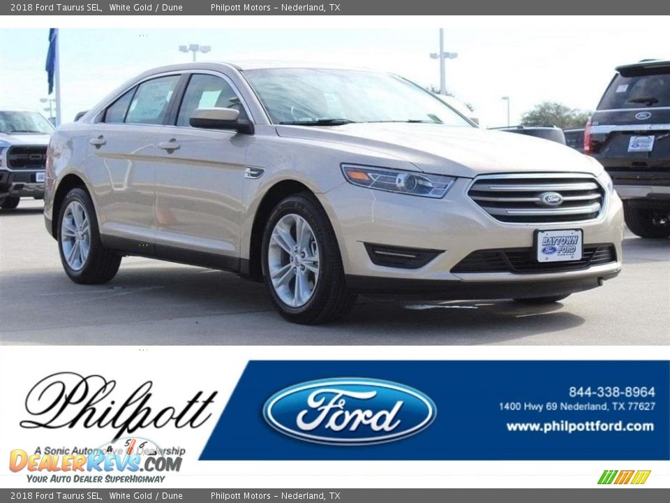 2018 Ford Taurus SEL White Gold / Dune Photo #1