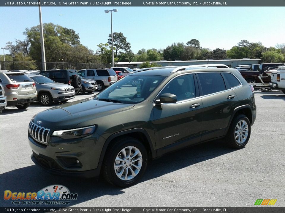 2019 Jeep Cherokee Latitude Olive Green Pearl / Black/Light Frost Beige Photo #1