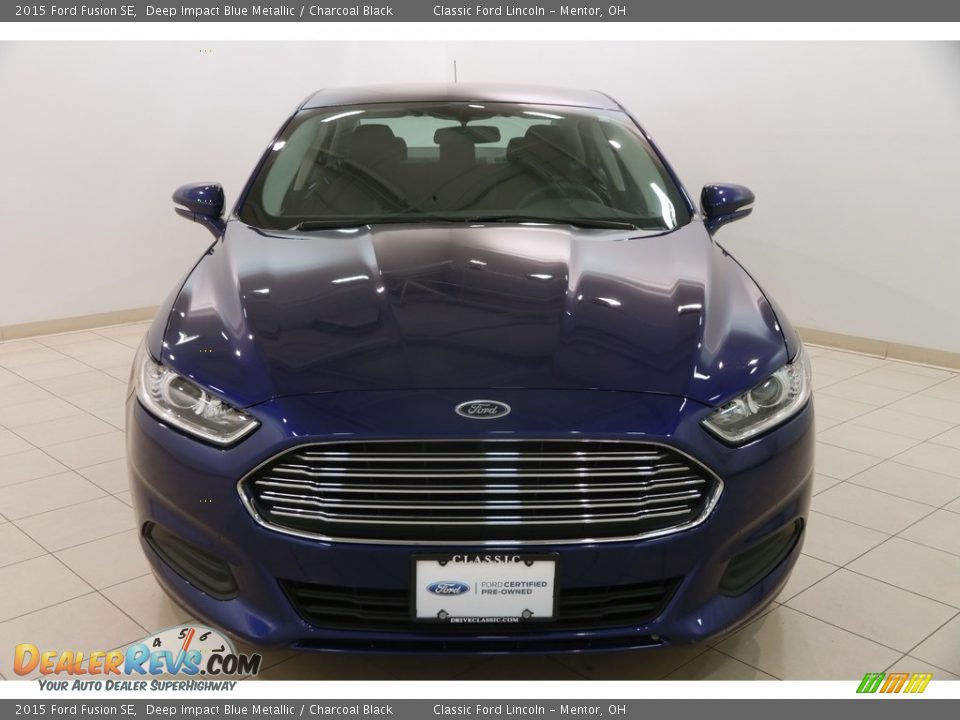 2015 Ford Fusion SE Deep Impact Blue Metallic / Charcoal Black Photo #2