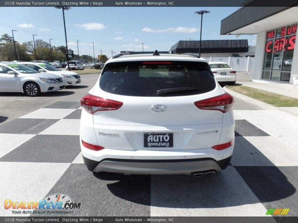 2018 Hyundai Tucson Limited Dazzling White / Beige Photo #4