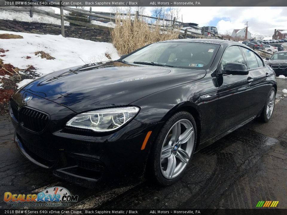 2018 BMW 6 Series 640i xDrive Gran Coupe Black Sapphire Metallic / Black Photo #1
