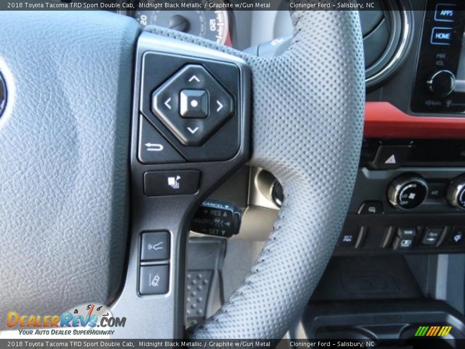 2018 Toyota Tacoma TRD Sport Double Cab Midnight Black Metallic / Graphite w/Gun Metal Photo #13