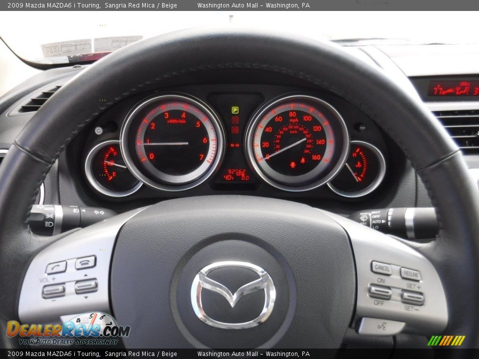 2009 Mazda MAZDA6 i Touring Sangria Red Mica / Beige Photo #22
