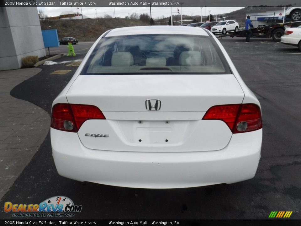 2008 Honda Civic EX Sedan Taffeta White / Ivory Photo #9
