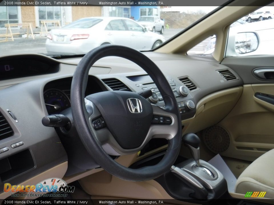 2008 Honda Civic EX Sedan Taffeta White / Ivory Photo #14