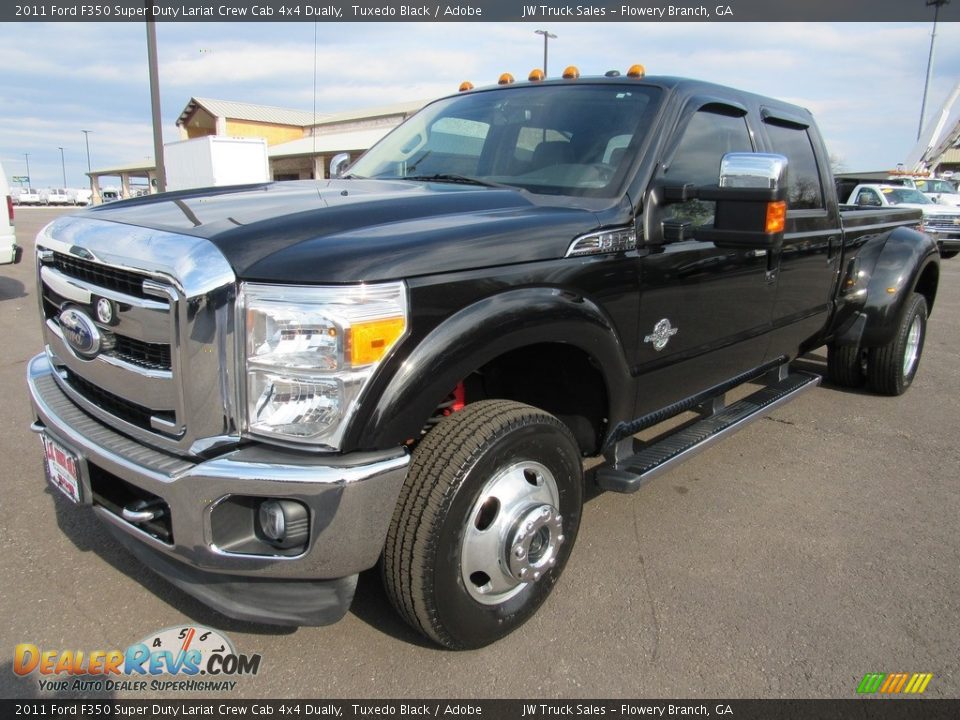 2011 Ford F350 Super Duty Lariat Crew Cab 4x4 Dually Tuxedo Black / Adobe Photo #1
