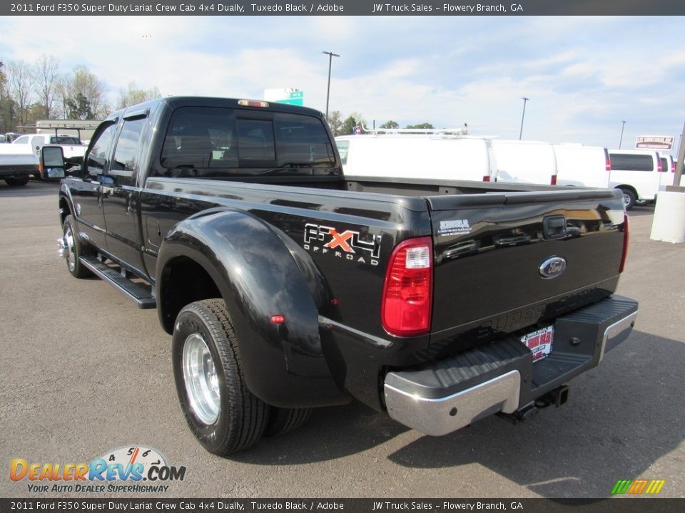2011 Ford F350 Super Duty Lariat Crew Cab 4x4 Dually Tuxedo Black / Adobe Photo #3