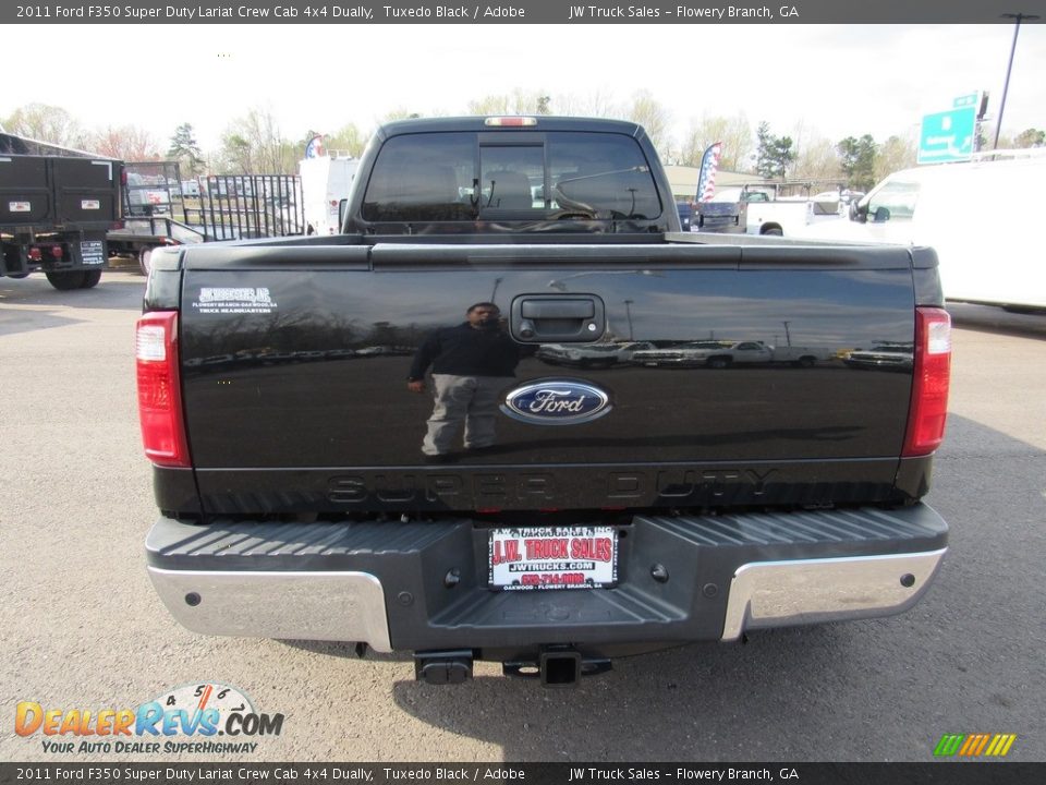 2011 Ford F350 Super Duty Lariat Crew Cab 4x4 Dually Tuxedo Black / Adobe Photo #4