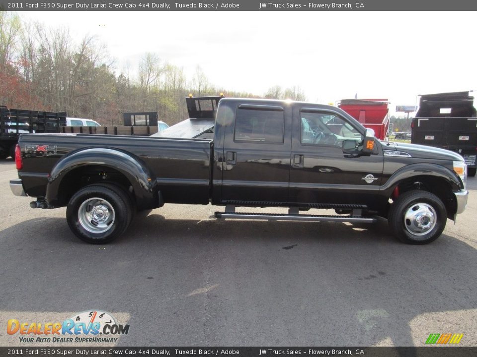 2011 Ford F350 Super Duty Lariat Crew Cab 4x4 Dually Tuxedo Black / Adobe Photo #6
