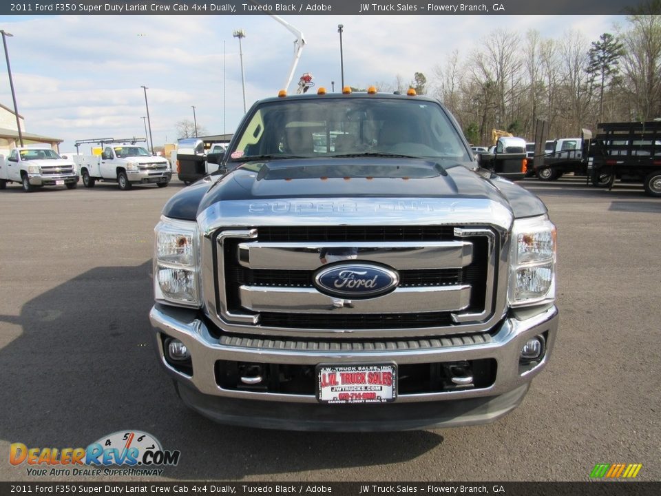 2011 Ford F350 Super Duty Lariat Crew Cab 4x4 Dually Tuxedo Black / Adobe Photo #8
