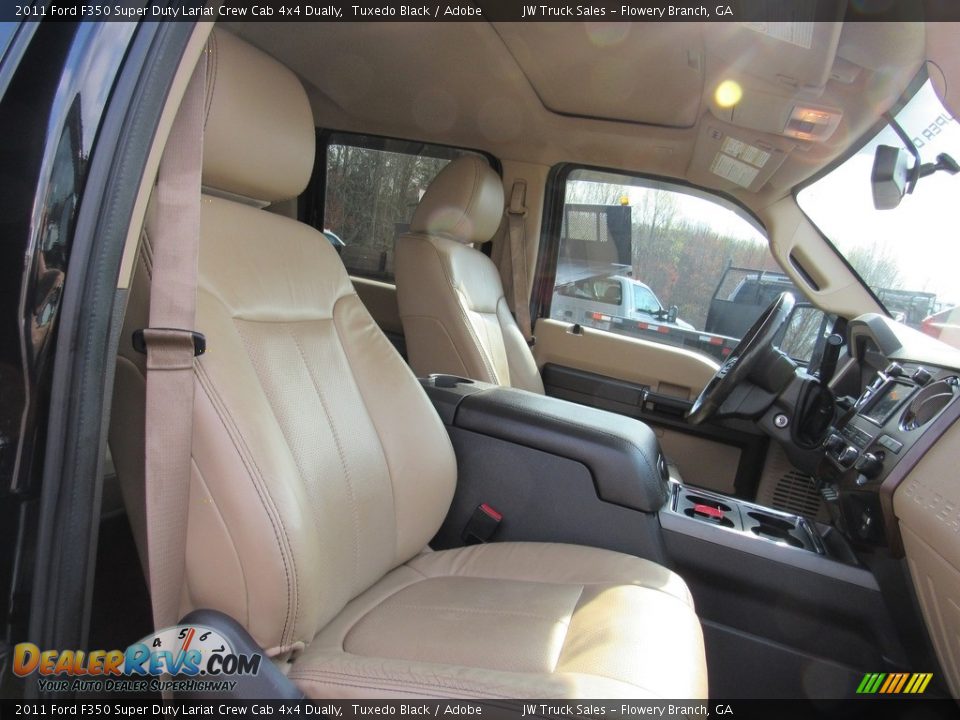 2011 Ford F350 Super Duty Lariat Crew Cab 4x4 Dually Tuxedo Black / Adobe Photo #11