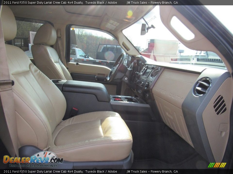 2011 Ford F350 Super Duty Lariat Crew Cab 4x4 Dually Tuxedo Black / Adobe Photo #12
