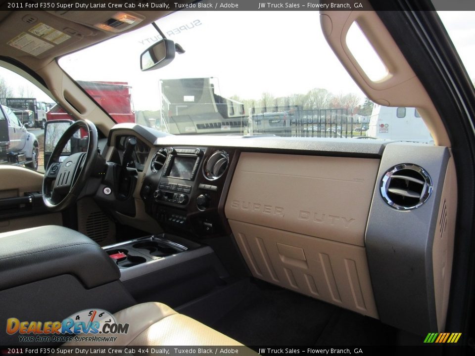 2011 Ford F350 Super Duty Lariat Crew Cab 4x4 Dually Tuxedo Black / Adobe Photo #13