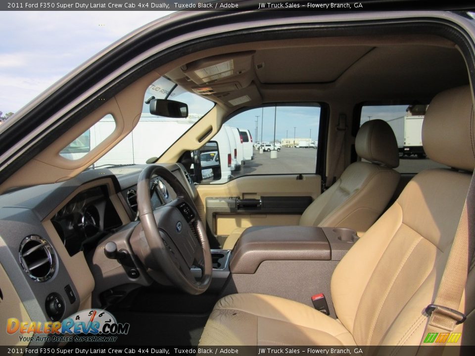 2011 Ford F350 Super Duty Lariat Crew Cab 4x4 Dually Tuxedo Black / Adobe Photo #20