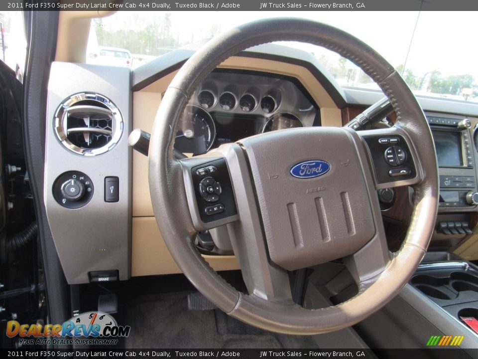 2011 Ford F350 Super Duty Lariat Crew Cab 4x4 Dually Tuxedo Black / Adobe Photo #23