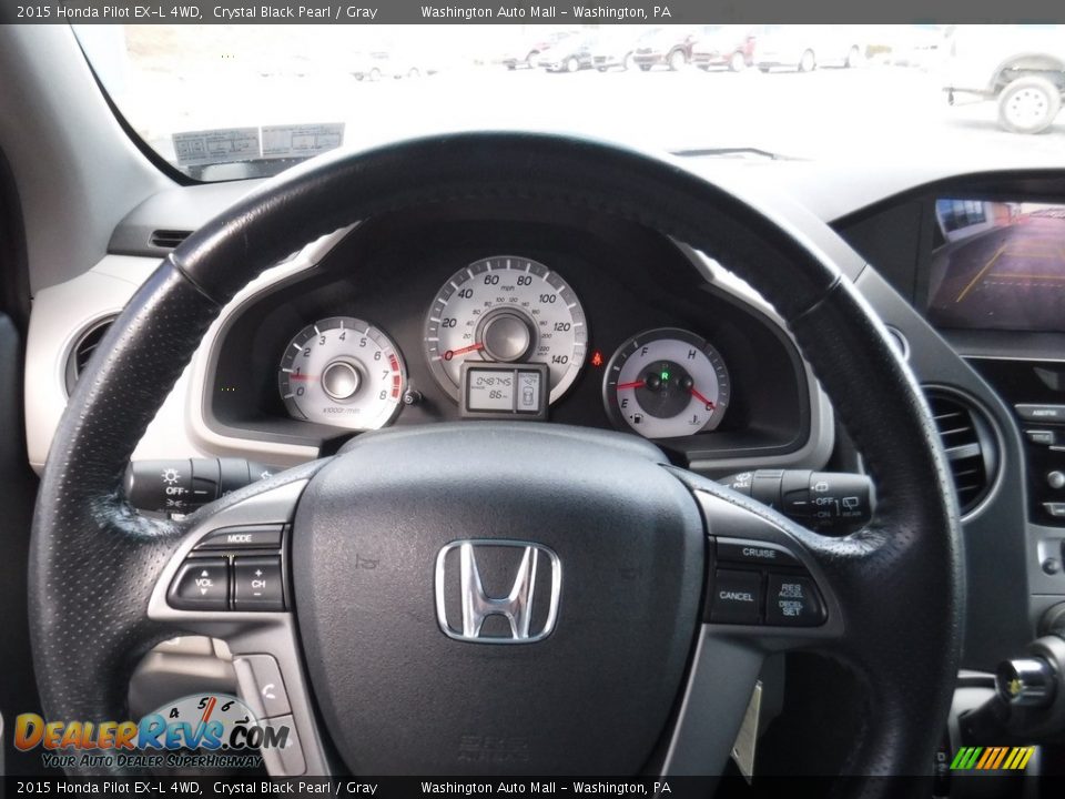 2015 Honda Pilot EX-L 4WD Crystal Black Pearl / Gray Photo #22