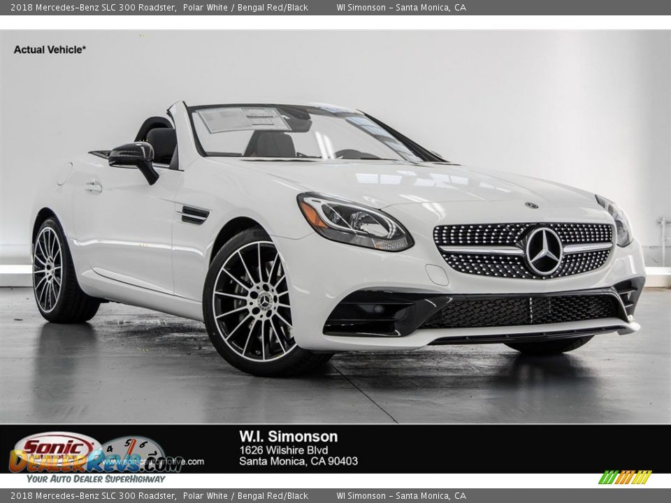 2018 Mercedes-Benz SLC 300 Roadster Polar White / Bengal Red/Black Photo #1