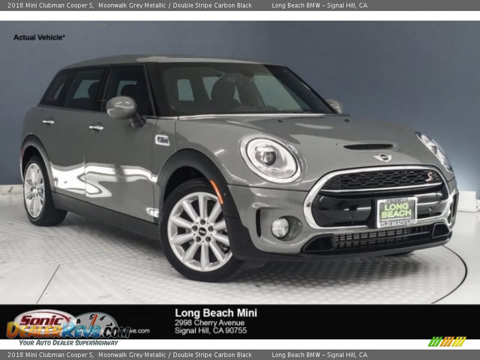 2018 Mini Clubman Cooper S Moonwalk Grey Metallic / Double Stripe Carbon Black Photo #1